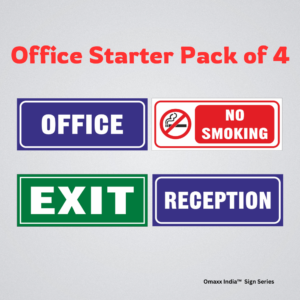 tasveeram.in Office Starter Pack of 4 – Premium Vinyl Signage Stickers